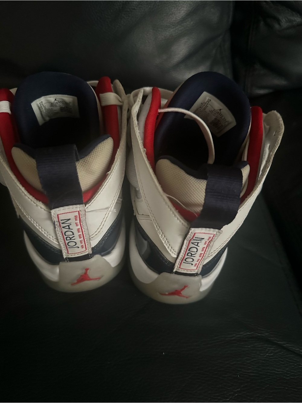 Jordan Kids White Navy Red High-Top Basketball Sneakers